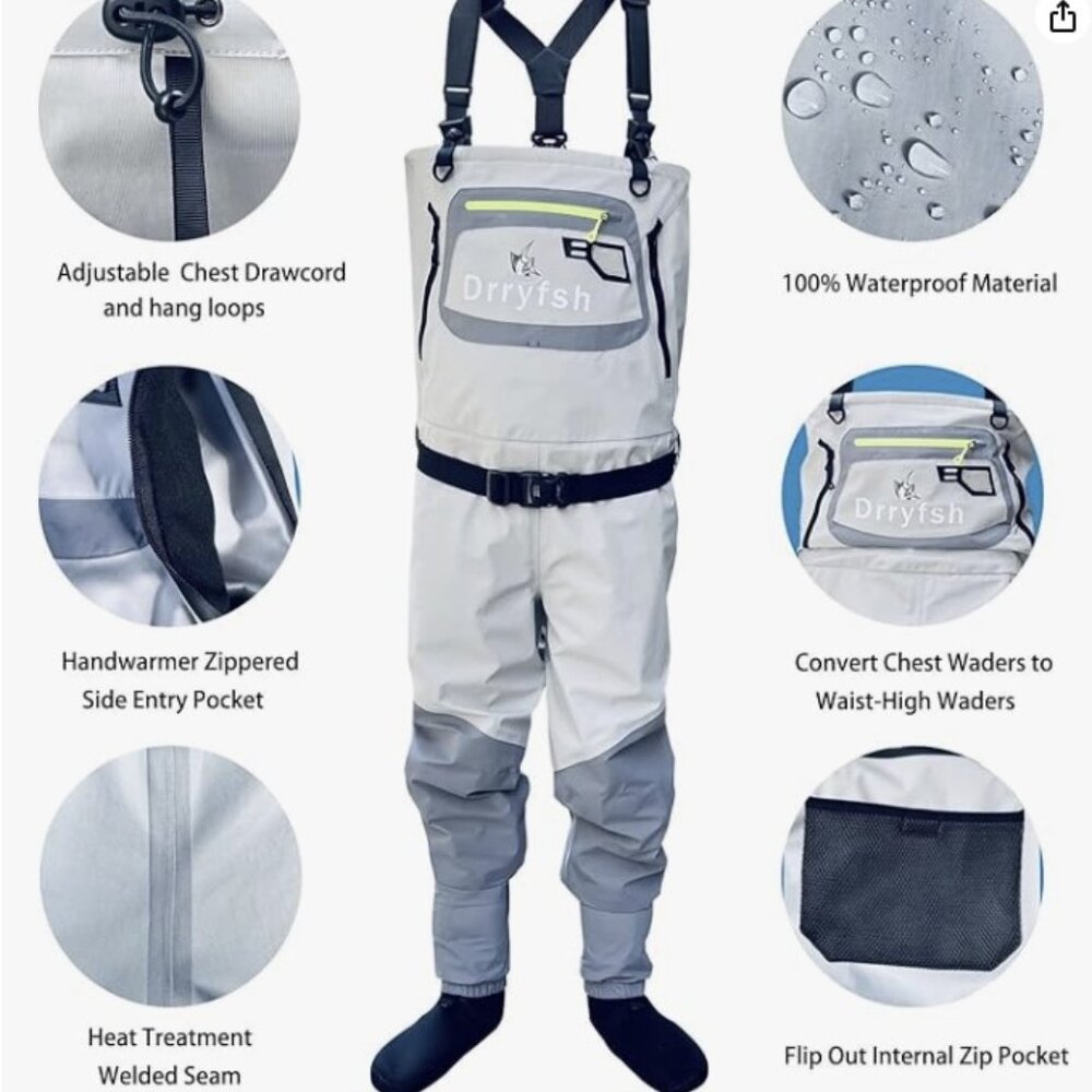 Drryfsh Breathable Convertible Waders / Unisex / Extra Large (XL)